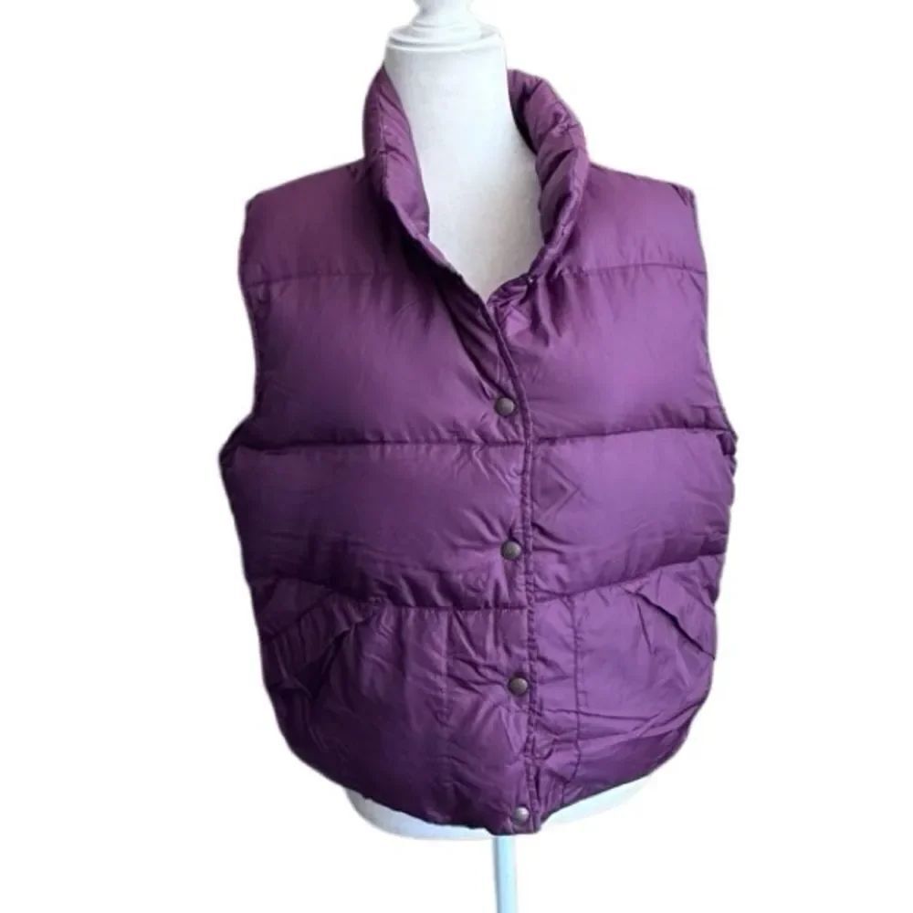 LL Bean Puffer Down Vest Burgundy Warm Pockets